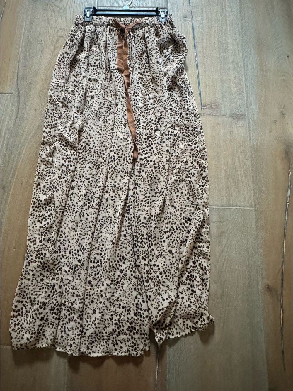 Free People Sheer Animal Print Maxi Wide Balloon Flared Pant Cover Up